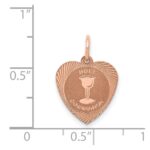 14k Rose Gold HOLY COMMUNION Heart Disc Charm - Image 3