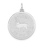 14k White Gold GOLDEN RETRIEVER 20mm Engravable Disc Dog Charm