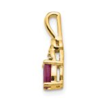14k 6x4 Oval July/Ruby and Diamond Pendant - Image 2