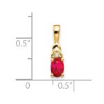 14k 6x4 Oval July/Ruby and Diamond Pendant - Image 3