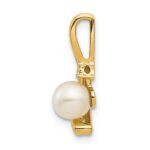 14k 5.5mm June/Freshwater Cultured Pearl and Diamond Pendant - Image 2