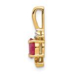 14k 6x4 Oval July/Ruby and Diamond Pendant - Image 2