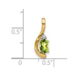 14k 6x4 Oval August/Peridot and Diamond Pendant - Image 3