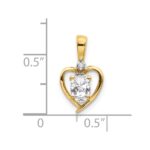 14k 6x4 Oval April/White Topaz and Diamond Heart Pendant - Image 3