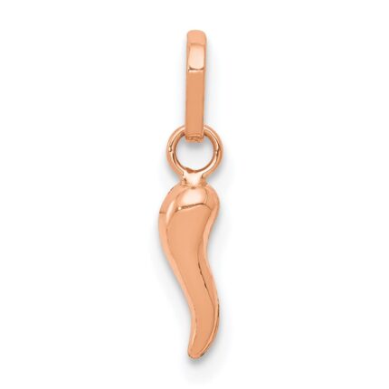 14k Rose Gold 3-D Italian Horn Charm