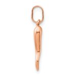 14k Rose Gold 3-D Italian Horn Charm - Image 2