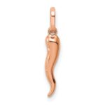 14k Rose Gold 3-D Italian Horn Charm - Image 3