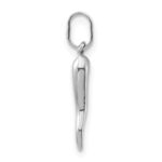 14k White Gold 3-D Italian Horn Charm - Image 2