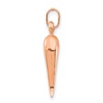 14k Rose Gold 3-D Italian Horn Charm - Image 2