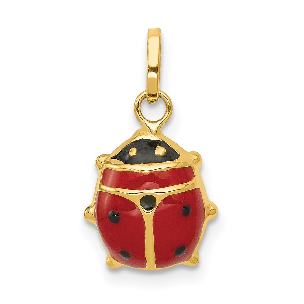 XCH215.jpg 14k Red and Black Enameled Ladybug Charm - Image 1