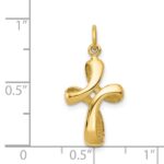14k Polished Ribbon Cross Charm - Image 3