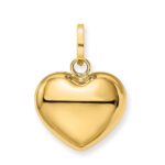 14K Polished 3-D Puffed Heart Pendant - Image 4