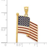 14k Enameled American Flag Pendant - Image 4