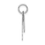 14k White Gold Polished Moveable Lock and Heart Key Charm - Image 2