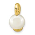 14k 8-9mm White Button Freshwater Cultured Pearl Slide Fits up to 2mm Regular/3mm Fancy or Reversible Omega - Image 4