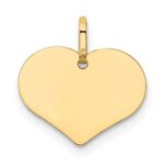 14K Polished Engravable 14mm Heart Disc Pendant - Image 4