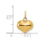 14K Polished 3-D Puffed Heart Pendant - Image 3
