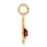 14K Girl Charm 6x4 Oval Genuine Garnet-January - Image 2