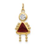 14k January Girl Synthetic Birthstone Charm