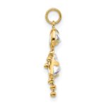 14k April Girl Synthetic Birthstone Charm - Image 2