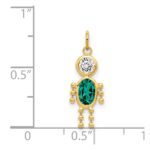 14k May Boy Synthetic Birthstone Charm - Image 3