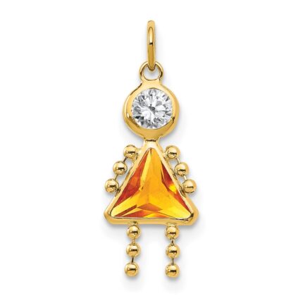 14k November Girl Synthetic Birthstone Charm