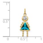 14k December Girl Synthetic Birthstone Charm - Image 3