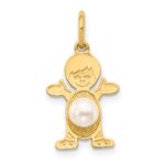 14K Boy Charm 4mm Freshwater Cultured Pearl-June