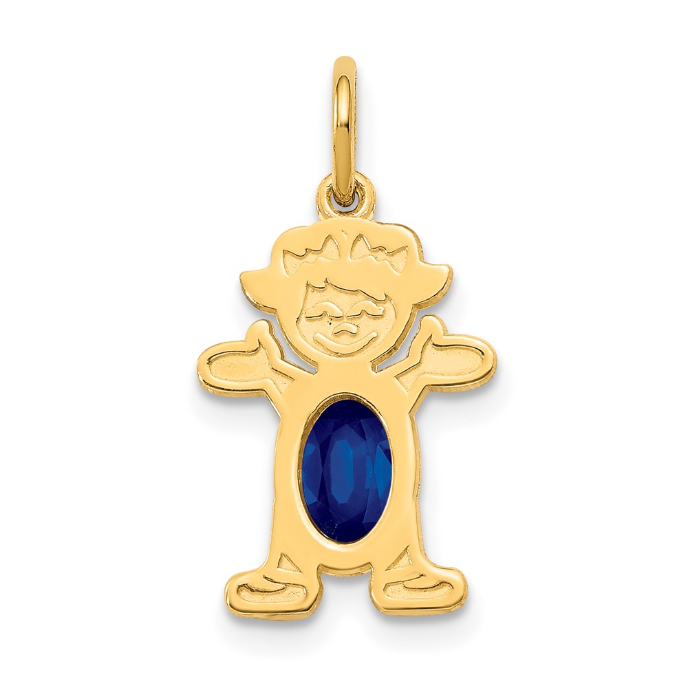 XCK26.jpg 14K Girl Charm 6x4 Oval Genuine Sapphire-September - Image 1