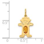 14K Girl Charm 6x4 Oval Genuine Citrine-November - Image 3