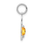 14K White Gold Boy Charm 6x4 Oval Genuine Citrine-November - Image 2