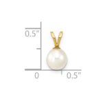 14K 6-7mm White Round Freshwater Cultured Pearl Pendant - Image 3