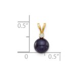 14k 6-7mm Black Round Freshwater Cultured Pearl and .03 Carat Diamond Pendant - Image 4