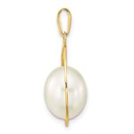 14k 9-10mm White Rice Freshwater Cultured Pearl Teardrop Pendant - Image 2