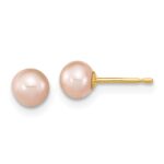 14k Madi K 4-5mm Pink Round Freshwater Cultured Pearl Pendant and Post Earrings Set - Image 2