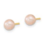14k Madi K 4-5mm Pink Round Freshwater Cultured Pearl Pendant and Post Earrings Set - Image 4