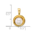 14k Polished 6-7mm Button White Freshwater Cultured Pearl Pendant - Image 4