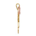 14k Tri-color The Kids Medium Girl on Left and Boy on Right Engravable Kiss Charm - Image 2