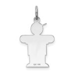 14k White Gold The Kids Small Boy with Hat Engravable Hugs Charm - Image 4