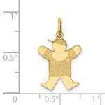 14k The Kids Small Boy with Hat Engravable Joy Charm - Image 3