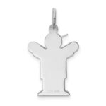 14k White Gold The Kids Small Boy with Hat Engravable Love Charm - Image 4