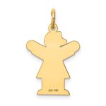 14k The Kids Small Girl with Bow Engravable Love Charm - Image 4