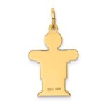 14k The Kids Small It's a Boy Engravable Hugs Charm - Image 4