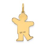 14k The Kids Small Boy with Haircut Engravable Kiss Charm - Image 4