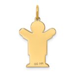 14k The Kids Small Boy with Haircut Engravable Love Charm - Image 4