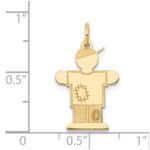 14k The Kids Small Patches Boy Engravable Hugs Charm - Image 3