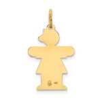 14k The Kids Small Stars and Stripes Girl Engravable Hugs Charm - Image 4