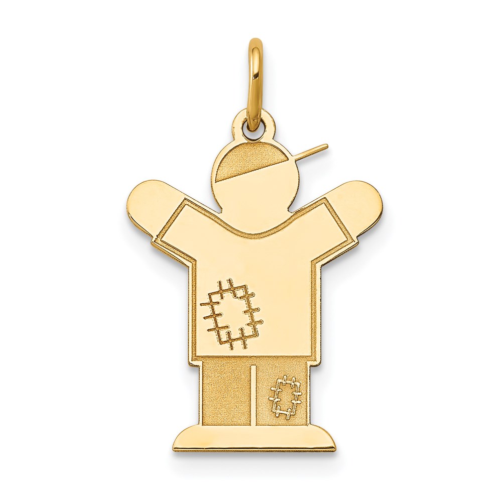 XK1126Y.jpg 14k The Kids Small Patches Boy Engravable Love Charm - Image 1