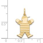 14k The Kids Small Stars and Stripes Boy Engravable Joy Charm - Image 3