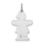 14k White Gold The Kids Small Heart Dress Girl Engravable Hugs Charm - Image 4